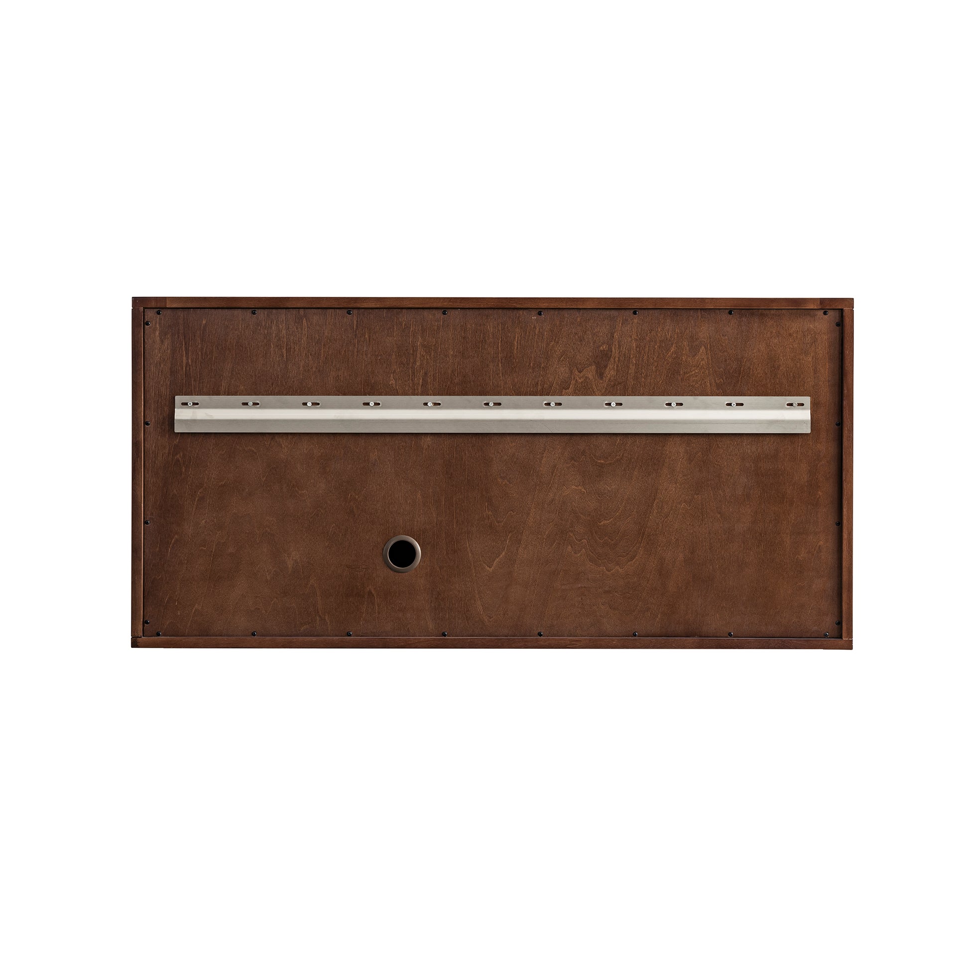Renovate for Less Atlanta Amberly 48" Single Vanity, Mid-Century Walnut, w/ 3 CM Tajnar Eclos Top w/FreePower Wireless Charger