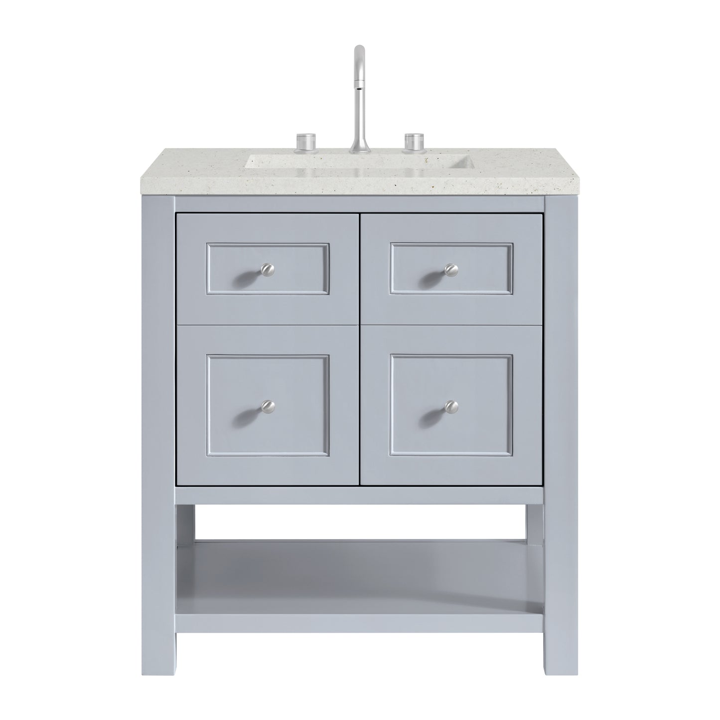 Renovate for Less Atlanta Breckenridge 30" Single Vanity, Serenity Blue, w/ 3 CM Lime Delight Quartz Top