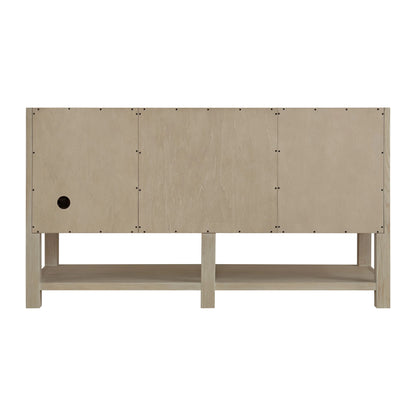 Breckenridge 60" Double Vanity, Whitewashed Oak, w/ 3 CM Charcoal Soapstone Quartz Top