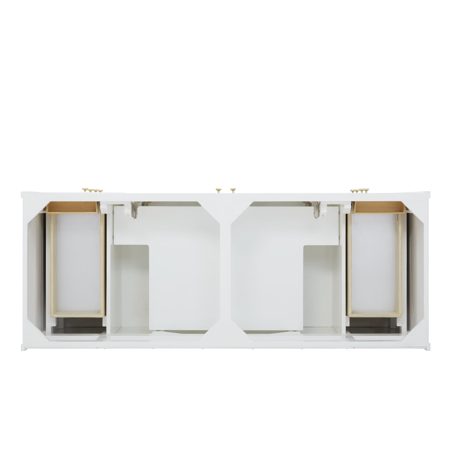 Renovate for Less Atlanta Chicago 60" Double Vanity, Glossy White, w/ 3 CM Parisien Bleu Silestone® Top w/FreePower Wireless Charger
