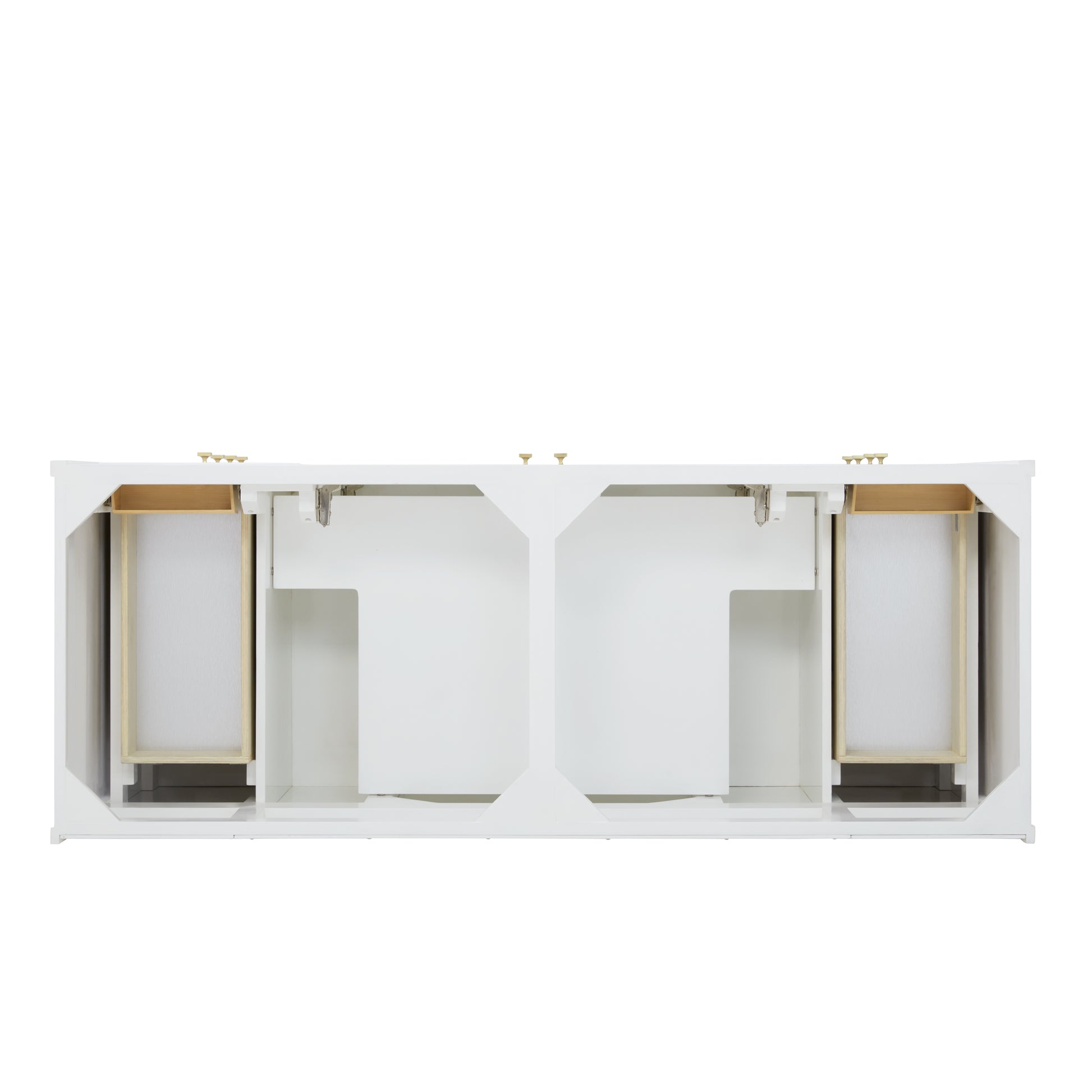Renovate for Less Atlanta Chicago 60" Double Vanity, Glossy White, w/ 3 CM Parisien Bleu Silestone® Top w/FreePower Wireless Charger