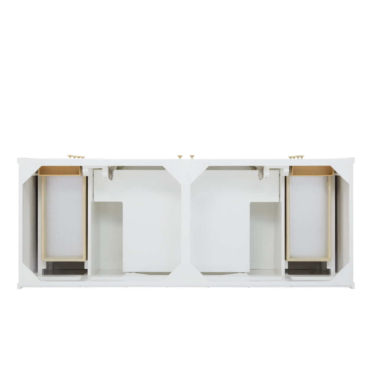 Chicago 60" Double Vanity, Glossy White, w/ 3 CM Siberian Silestone Top w/FreePower Wireless Charger
