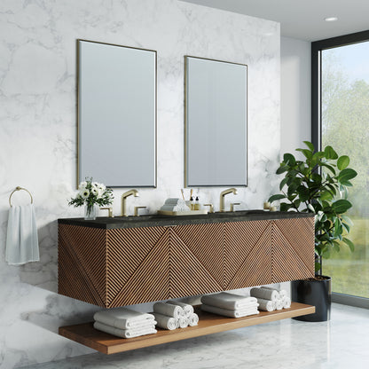 Renovate for Less Atlanta Marcello 72" Double Vanity, Chestnut, w/ 3 CM Phantome Eclos Top