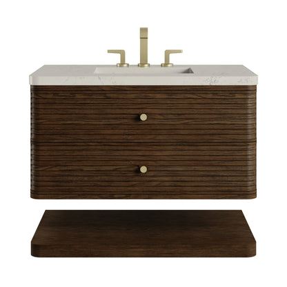 Allamari 36" Single Vanity, Sable w/ 3 CM Siberian Silestone Top