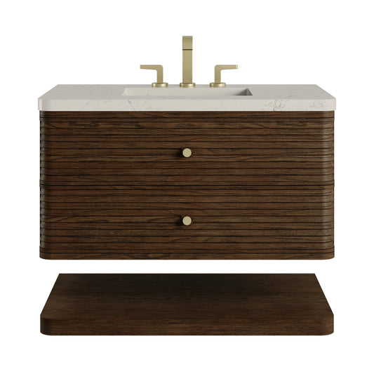 Allamari 36" Single Vanity, Sable w/ 3 CM Siberian Silestone Top