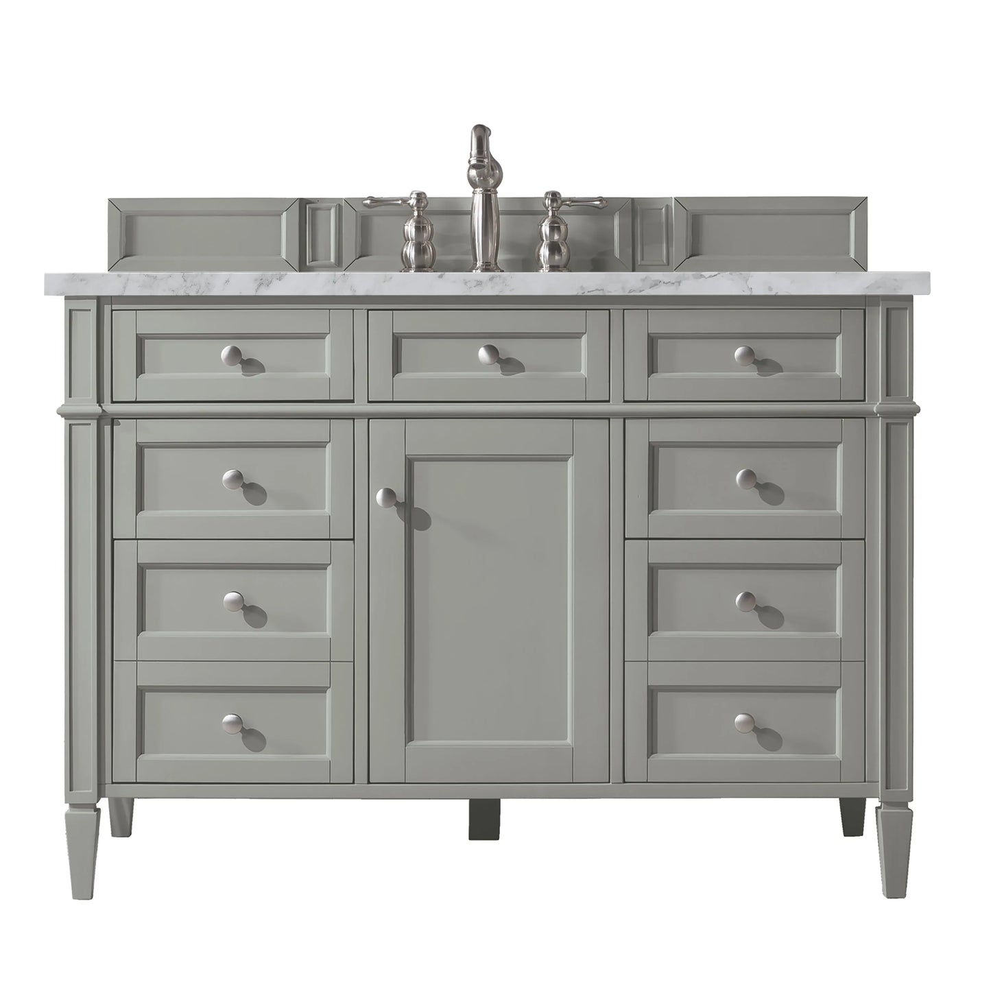 Brittany 48" Single Vanity, Urban Gray w/ 3 CM Carrara Marble Top