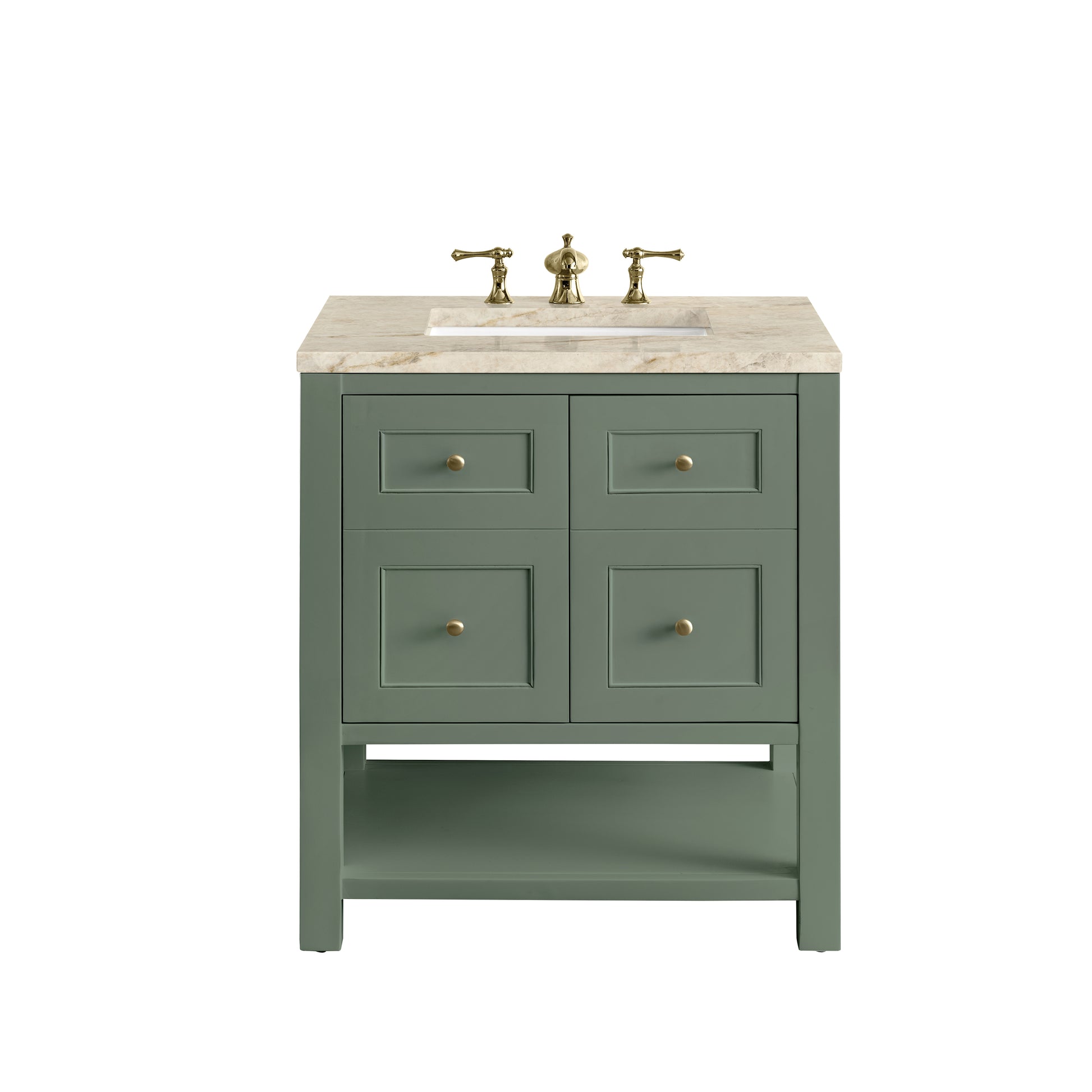 Renovate for Less Atlanta Breckenridge 30" Single Vanity, Smokey Celadon, w/ 3 CM Tajnar Eclos Top