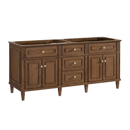 Lorelai 72"Double Vanity, Mid-Century Walnut w/ 3 CM White Zeus Silestone Top