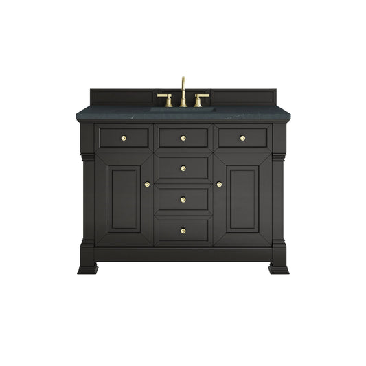 Brookfield 48" Single Vanity, Black Onyx w/3 CM Charcoal Soapstone Silestone Top