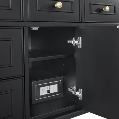 Renovate for Less Atlanta Lorelai 48" Single Vanity, Black Onyx, w/ 3 CM Phantome Eclos Top