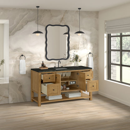Renovate for Less Atlanta Breckenridge 60" Single Vanity, Light Natural Oak, w/ 3 CM Phantome Eclos Top