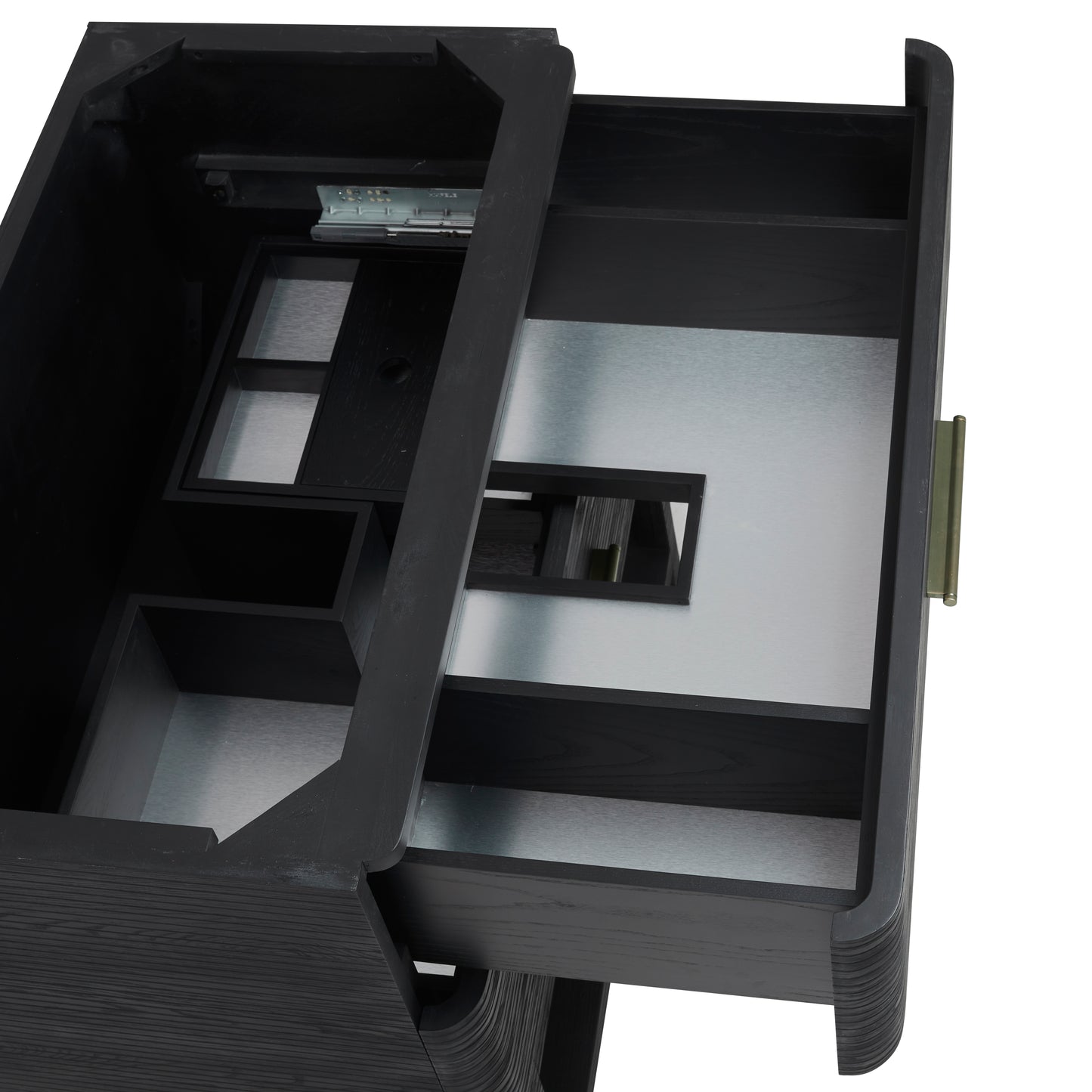 Renovate for Less Atlanta Lucian 36" Single Vanity, Carbon Oak w/ 3 CM Victorian Silver Silestone Widespread Top