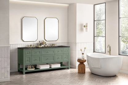 Breckenridge 72" Double Vanity, Smokey Celadon, w/ 3 CM Phantome Eclos Top
