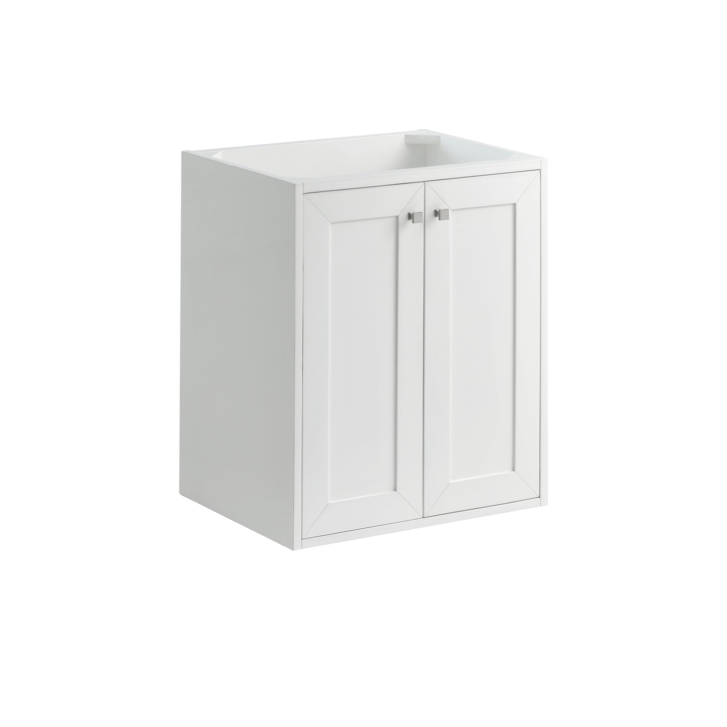 Renovate for Less Atlanta Chianti 24" Single Cabinet, Glossy White, Brushed Nickel