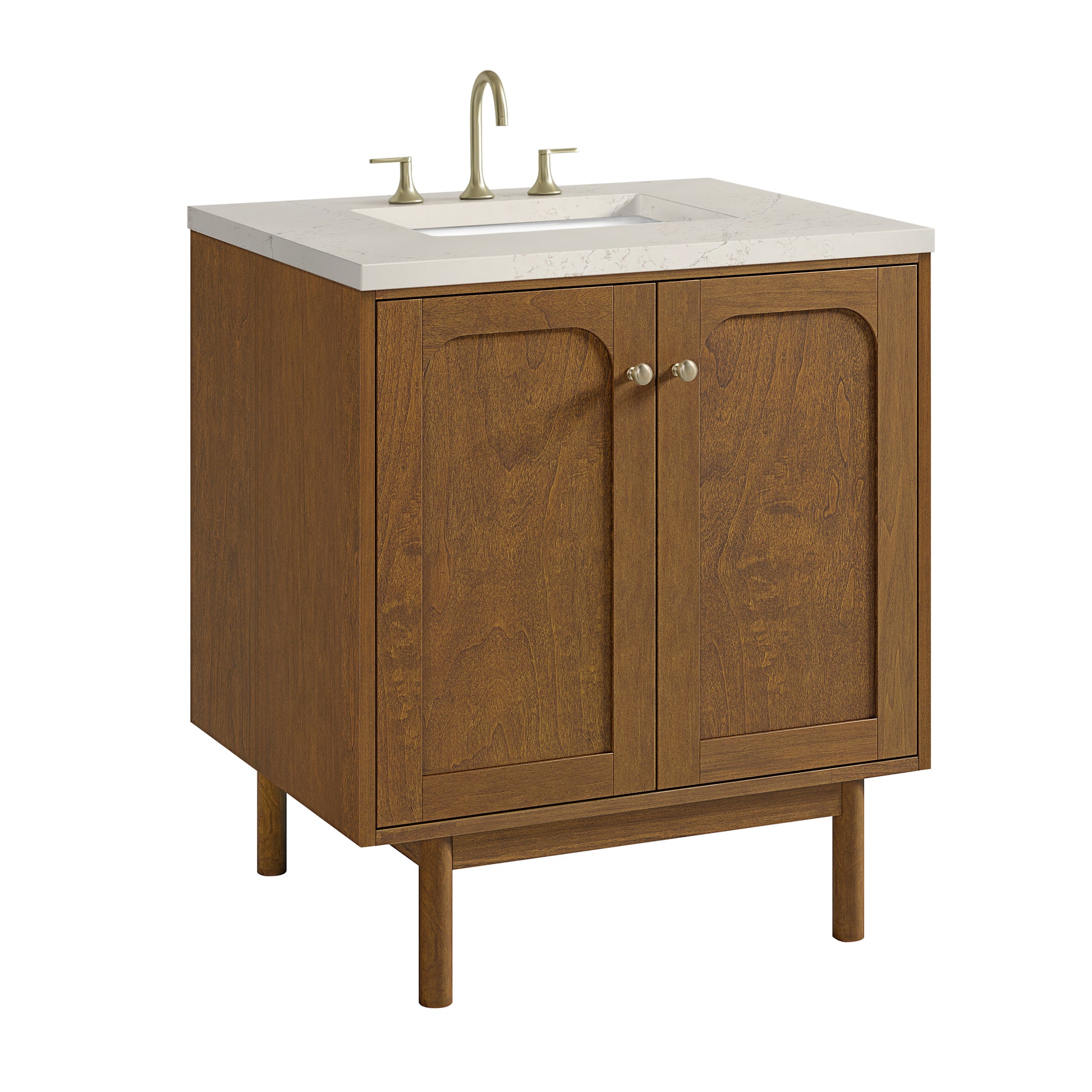 Renovate for Less Atlanta Laurent 30" Single Vanity, Honey Oak w/ 3 CM Siberian Silestone Top