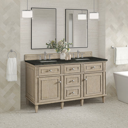 Renovate for Less Atlanta Lorelai 60" Double Vanity, Whitewashed Oak, w/ 3 CM Phantome Eclos Top
