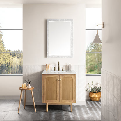 Renovate for Less Atlanta Laurent 30" Single Vanity, Light Natural Oak w/ 3 CM Ethereal Noctis Top