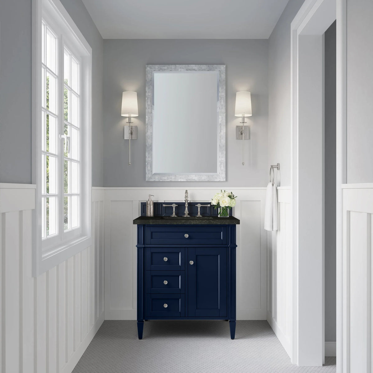 Brittany 30" Single Vanity, Victory Blue, w/ 3 CM Phantome Eclos Top