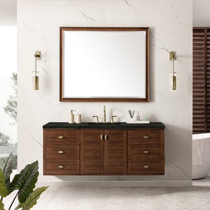 Renovate for Less Atlanta Amberly 60" Single Vanity, Mid-Century Walnut, w/ 3 CM Phantome Eclos Top