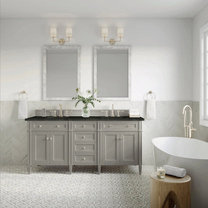 Brittany 72" Double Vanity, Urban Gray, w/ 3 CM Phantome Eclos Top