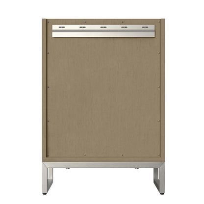 Renovate for Less Atlanta Chianti 24" Single Vanity, Walnut Whisper w/ White Glossy Composite Stone Top