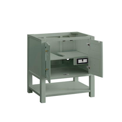 Renovate for Less Atlanta Breckenridge 30" Single Vanity, Smokey Celadon w/ 3 CM White Zeus Top