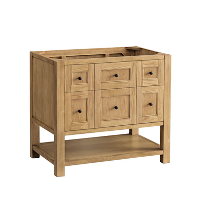 Renovate for Less Atlanta Breckenridge 36" Single Vanity, Light Natural Oak w/ 3 CM Eternal Jasmine Pearl Top