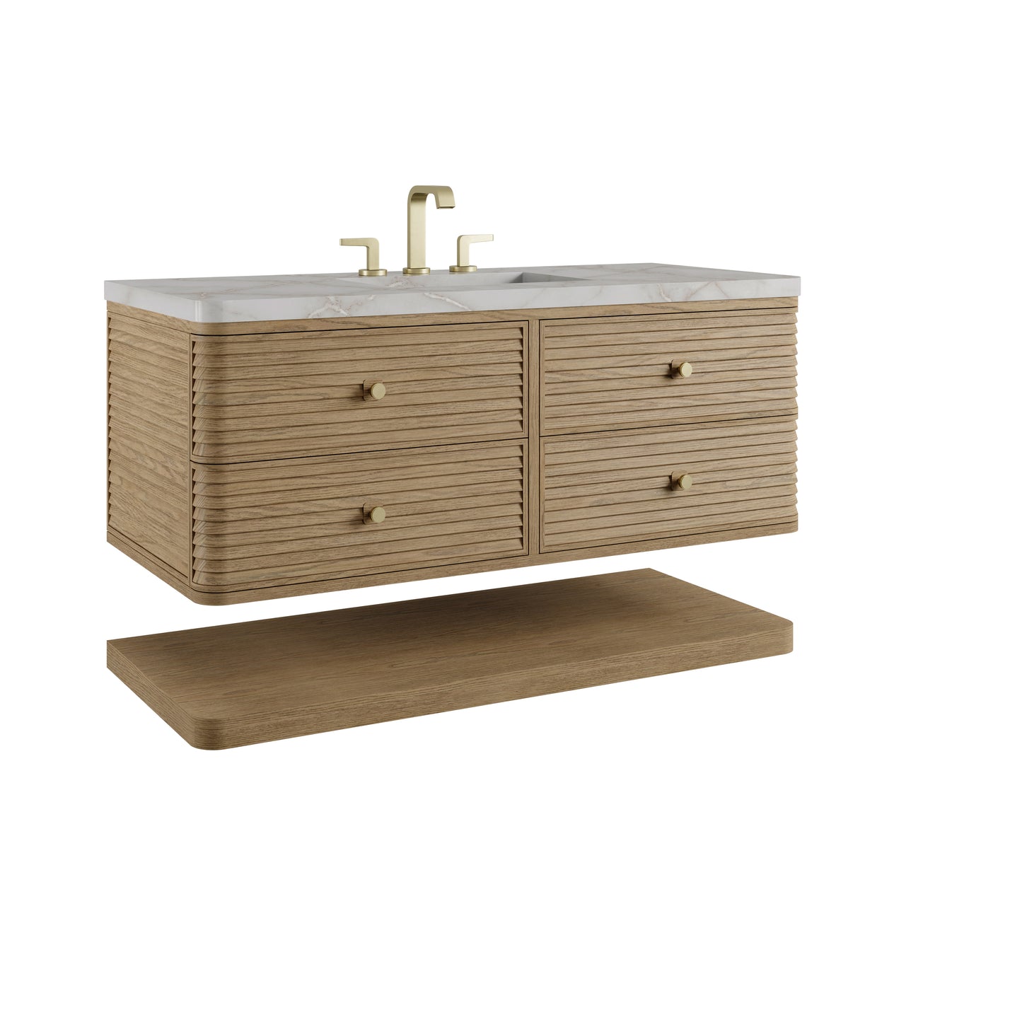 Renovate for Less Atlanta Allamari 48" Single Vanity, Dune Mist w/ 3 CM Victorian Silver Silestone Top