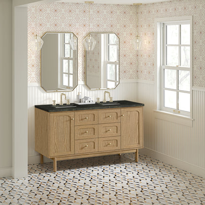 Renovate for Less Atlanta Laurent 60" Double Vanity, Light Natural Oak, w/ 3 CM Phantome Eclos Top