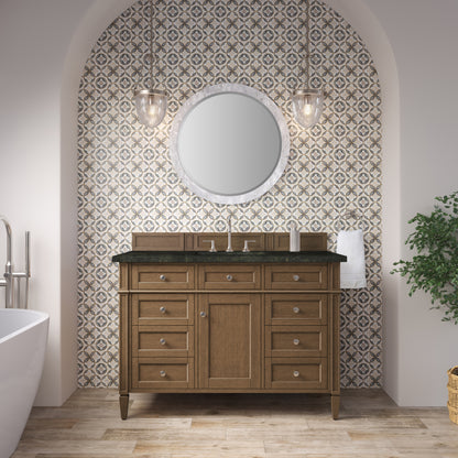 Renovate for Less Atlanta Brittany 48" Single Vanity, Saddle Brown, w/ 3 CM Phantome Eclos Top