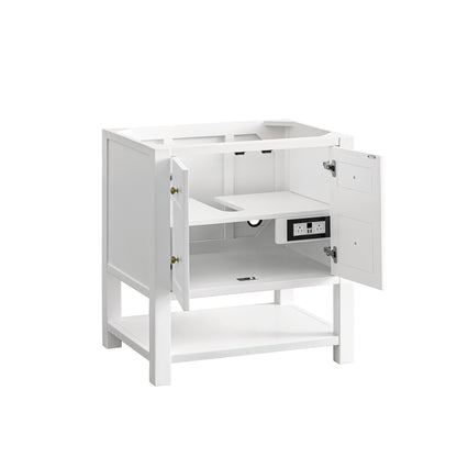 Renovate for Less Atlanta Breckenridge 30" Single Vanity, Bright White w/ 3 CM White Zeus Top