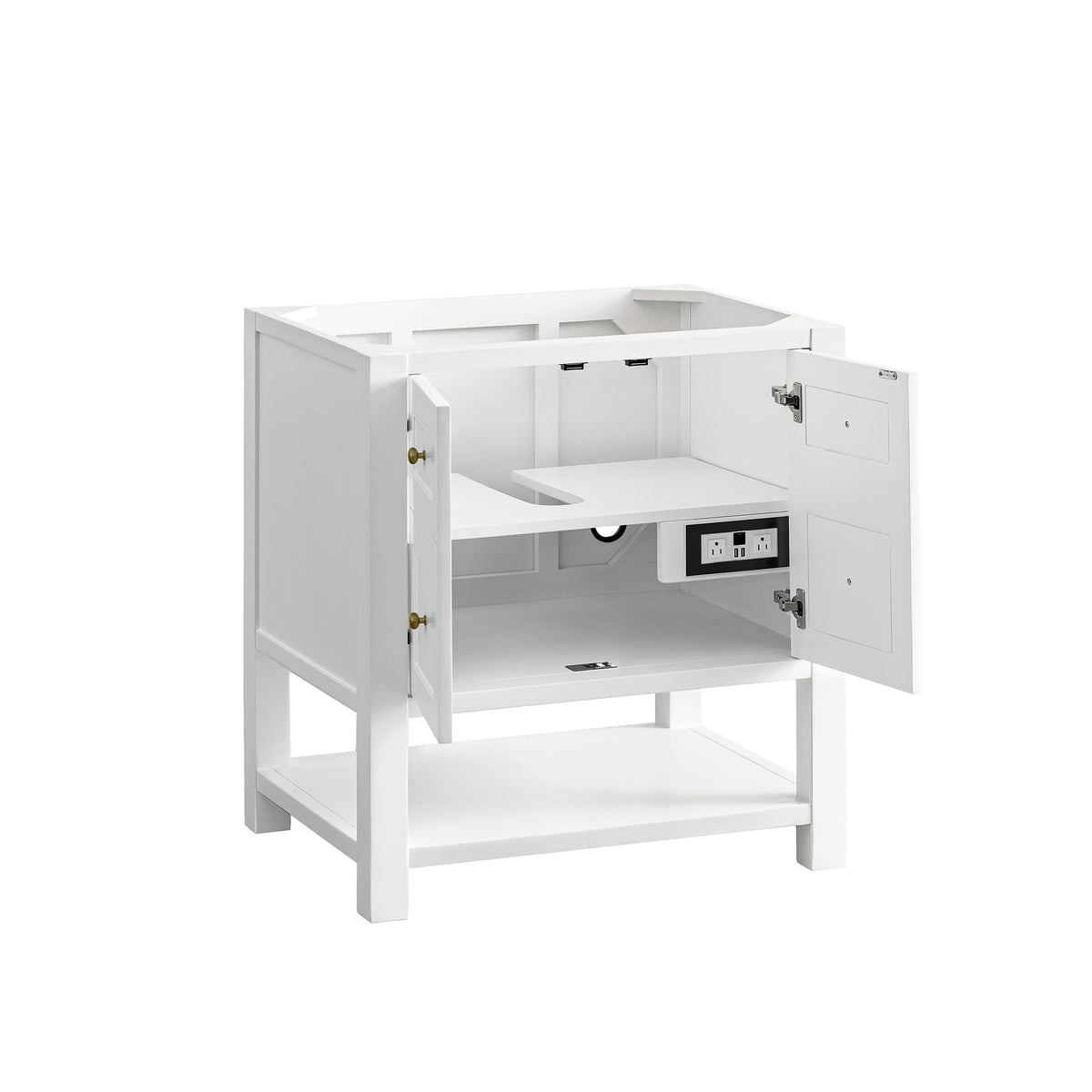 Renovate for Less Atlanta Breckenridge 30" Single Vanity, Bright White w/ 3 CM Ethereal Noctis Top