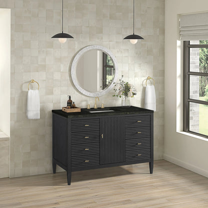 Myrrin 48" Single Vanity, Carbon Oak, w/ 3 CM Phantome Eclos Top