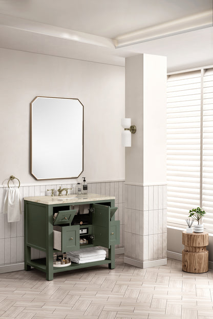 Renovate for Less Atlanta Breckenridge 36" Single Vanity, Smokey Celadon, w/ 3 CM Tajnar Eclos Top