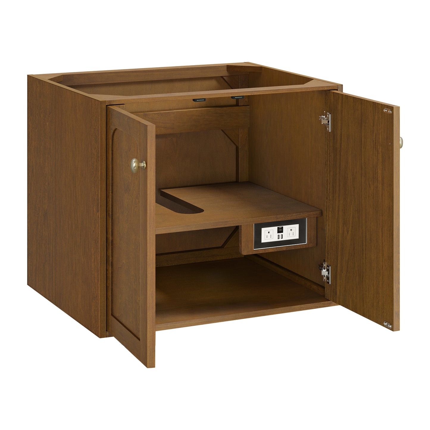 Renovate for Less Atlanta Laurent 30" Single Vanity, Honey Oak w/ 3 CM Phantome Eclos Top