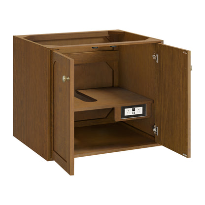 Renovate for Less Atlanta Laurent 30" Single Vanity, Honey Oak w/ 3 CM Phantome Eclos Top