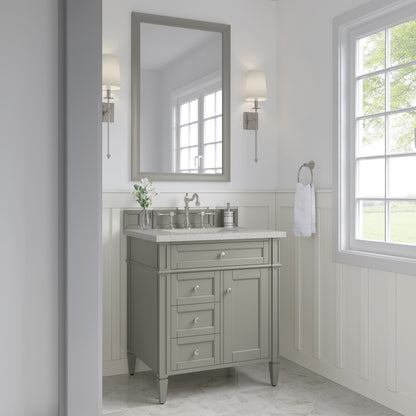 Renovate for Less Atlanta Brittany 30" Single Vanity, Urban Gray, w/ 3 CM Lime Delight Silestone Top