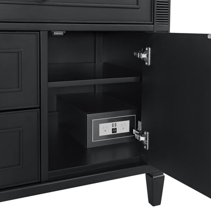 Renovate for Less Atlanta Lorelai 36" Single Vanity, Black Onyx w/ 3 CM White Zeus Silestone Top