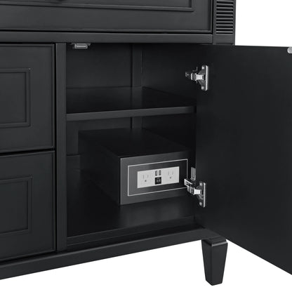 Lorelai 36" Single Vanity, Black Onyx, w/ 3 CM Siberian Silestone Top