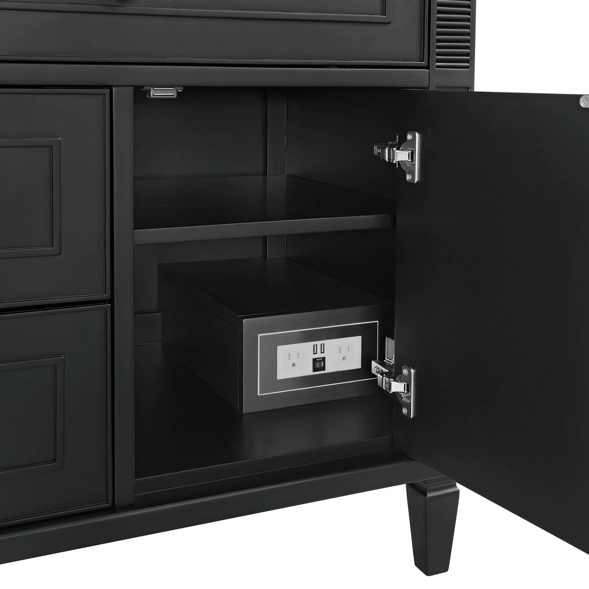 Lorelai 36" Single Vanity, Black Onyx w/ 3 CM White Zeus Silestone Top