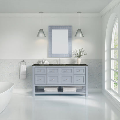 Renovate for Less Atlanta Breckenridge 60" Single Vanity, Serenity Blue, w/ 3 CM Phantome Eclos Top