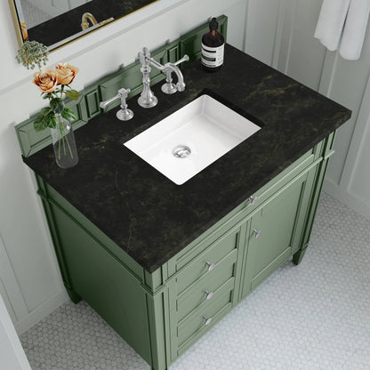 Brittany 36" Single Vanity, Smokey Celadon, w/ 3 CM Phantome Eclos Top