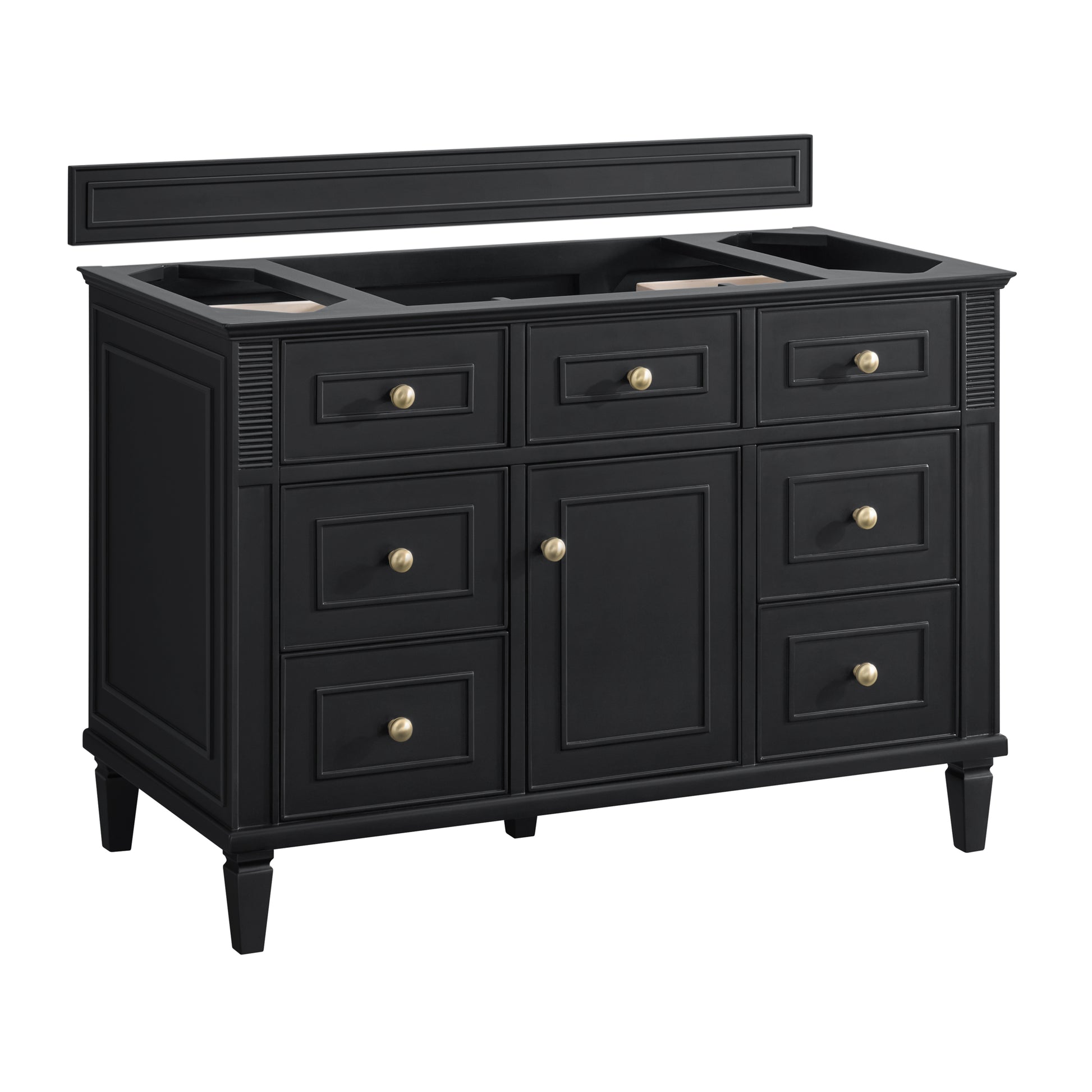 Renovate for Less Atlanta Lorelai 48" Single Vanity, Black Onyx, w/ 3 CM Phantome Eclos Top