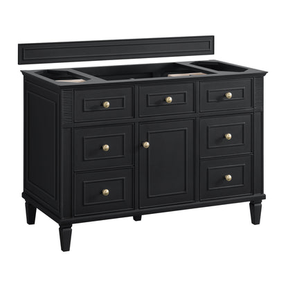 Renovate for Less Atlanta Lorelai 48" Single Vanity, Black Onyx, w/ 3 CM Phantome Eclos Top