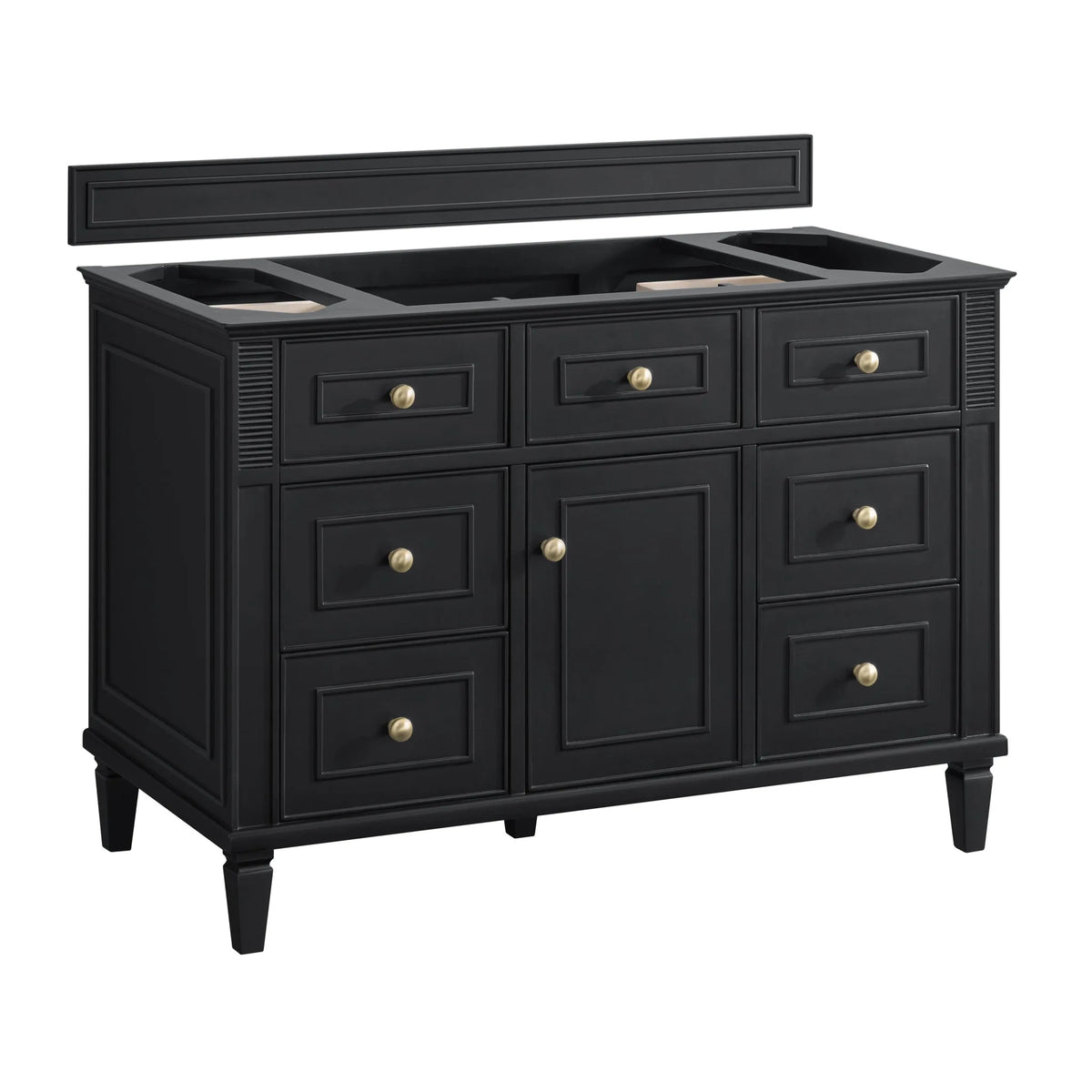Lorelai 48" Single Vanity, Black Onyx w/ 3 CM Eternal Jasmine Pearl Silestone Top w/FreePower Wireless Charger