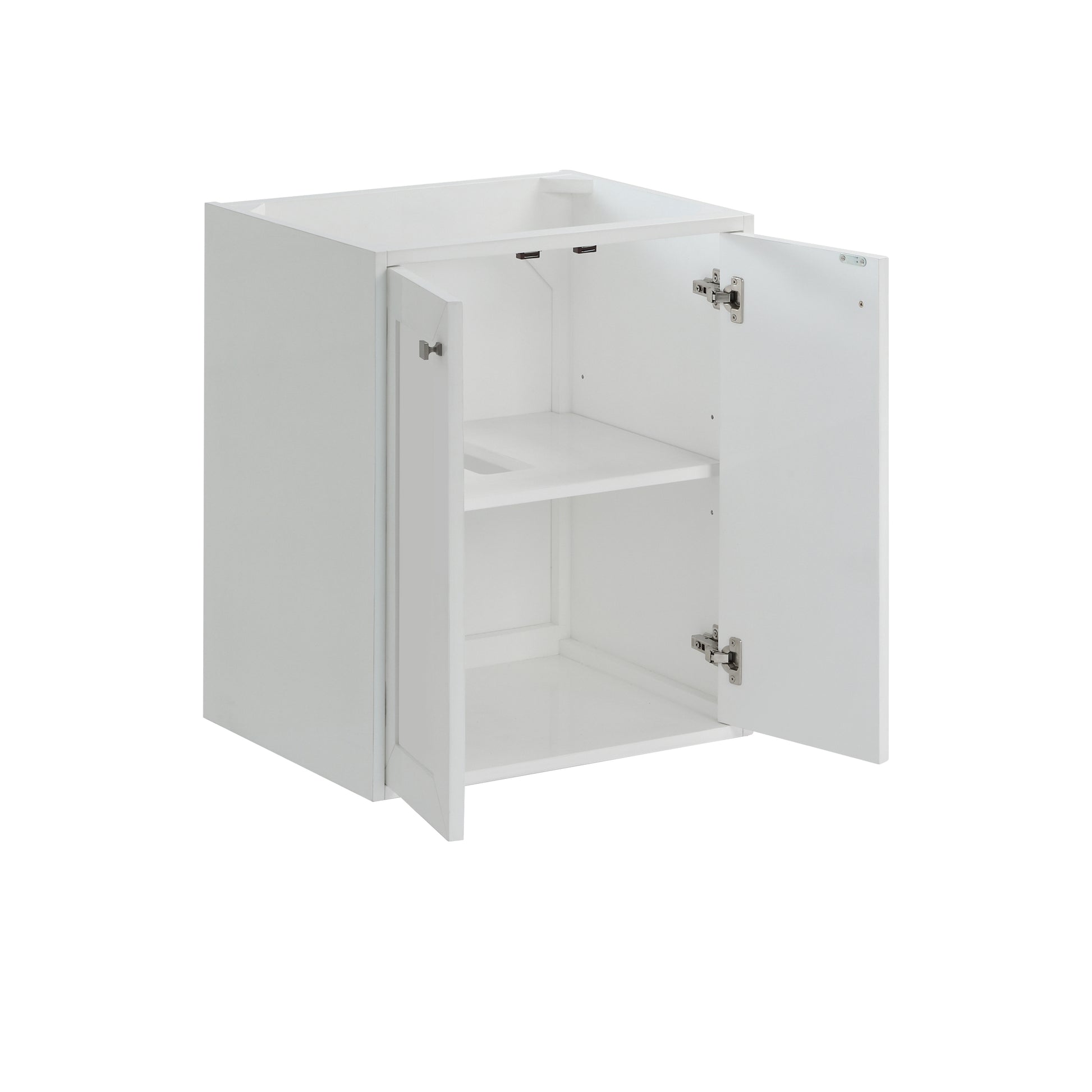 Renovate for Less Atlanta Chianti 24" Single Cabinet, Glossy White, Brushed Nickel