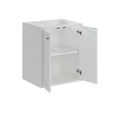 Renovate for Less Atlanta Chianti 24" Single Cabinet, Glossy White, Brushed Nickel