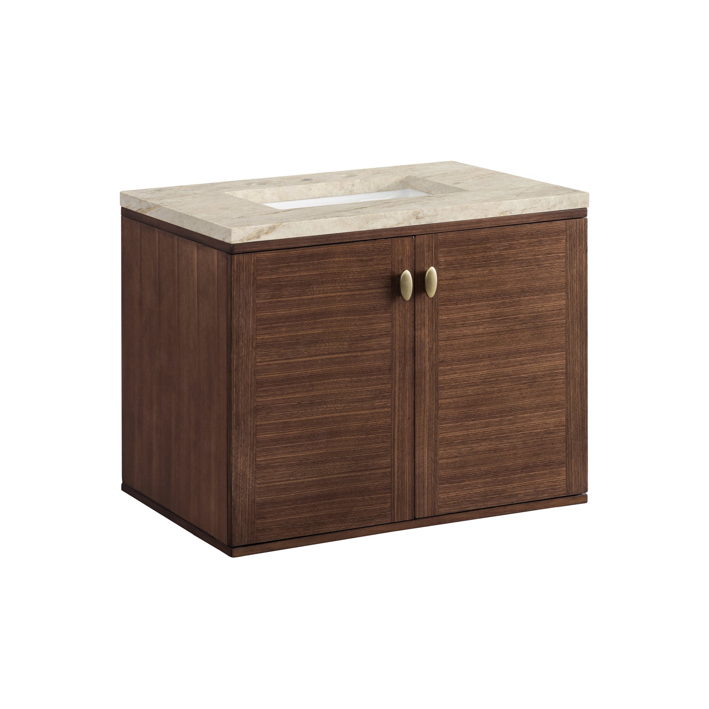 Renovate for Less Atlanta Amberly 30" Single Vanity, Mid-Century Walnut, w/ 3 CM Tajnar Eclos Top