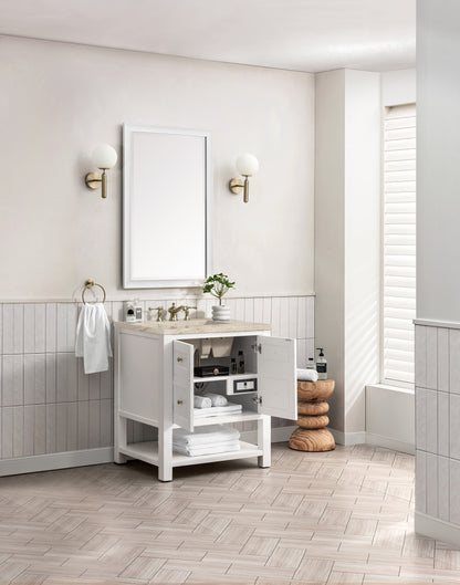 Renovate for Less Atlanta Breckenridge 30" Single Vanity, Bright White, w/ 3 CM Tajnar Eclos Top