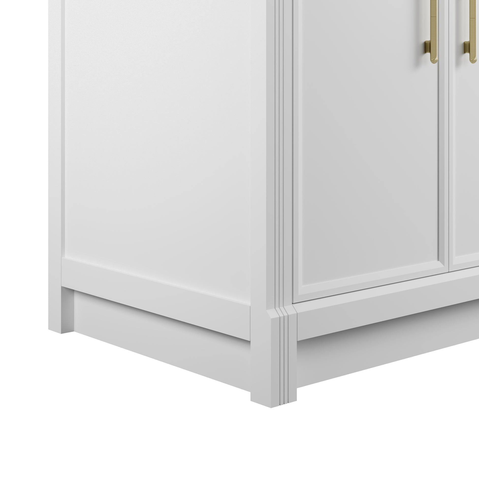 Renovate for Less Atlanta Bellshire 72" Double Vanity, Bright White w/ 3 CM Carrara Marble Top